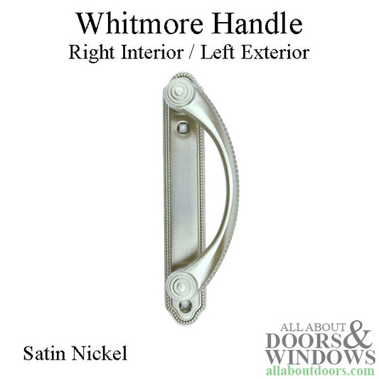 Andersen Whitmore Gliding Door Handle - Right Interior/Left Exterior - Satin Nickel