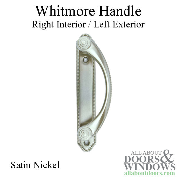 Andersen Whitmore Gliding Door Handle - Right Interior/Left Exterior - Satin Nickel - Andersen Whitmore Gliding Door Handle - Right Interior/Left Exterior - Satin Nickel