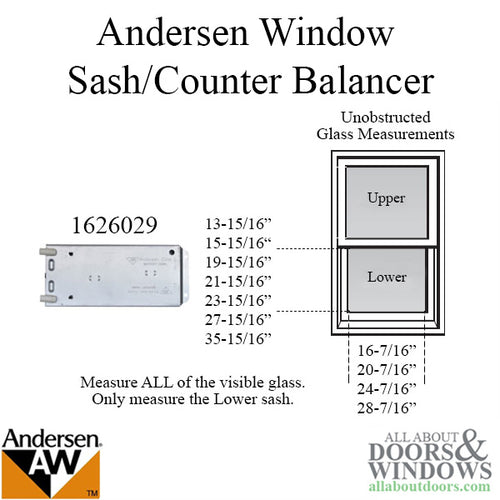 Andersen 637 Narroline Sash Balancer For 200 Series Narroline Window Sash Counter Balancer - Andersen 637 Narroline Sash Balancer For 200 Series Narroline Window Sash Counter Balancer
