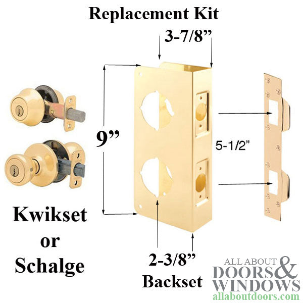 Recessed 2-3/8 x 1-3/4  2-Hole Combination Lock Reinforcer - Polished Brass - Recessed 2-3/8 x 1-3/4  2-Hole Combination Lock Reinforcer - Polished Brass