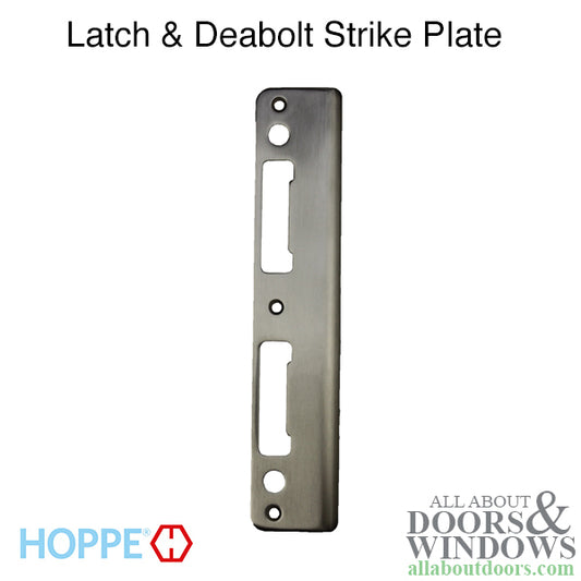 Latch & Deadbolt Strike Plate, 1.74 x 8.82 Curved Lip - Satin Nickel