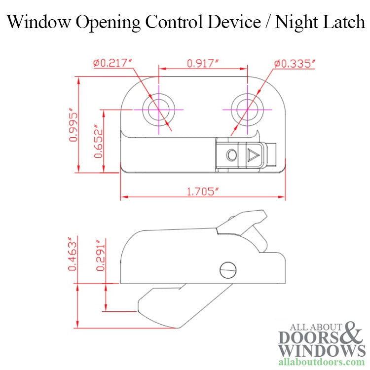 Plastic Window Opening Control Device (WOCD)  / Night Latch, White - Plastic Window Opening Control Device (WOCD)  / Night Latch, White