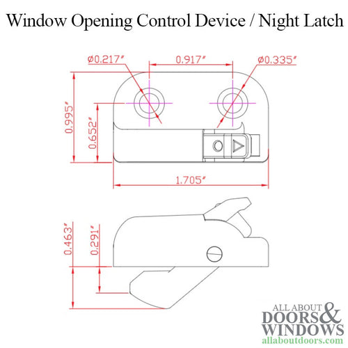 Plastic Window Opening Control Device (WOCD)  / Night Latch, White - Plastic Window Opening Control Device (WOCD)  / Night Latch, White