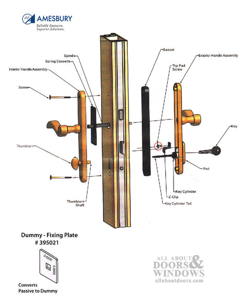Inactive Handle set 100 Series Lever, C Plate,  Right Hand - Choose Color - Inactive Handle set 100 Series Lever, C Plate,  Right Hand - Choose Color