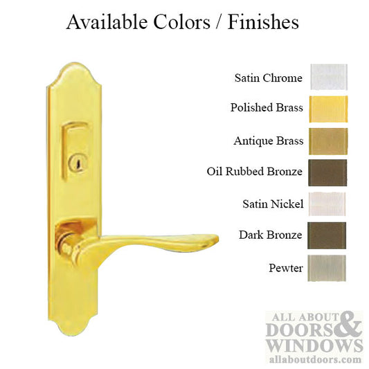G-U Venice Handle and 45mm Plate Series, Solid Brass, Active, Key and Thumbturn (Handle Below Cylinder), Choose Color
