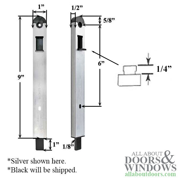 9 Inch Magnum Flush Slide Bolt 1/4