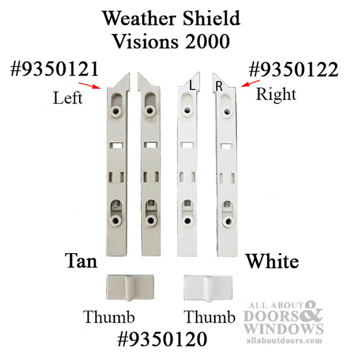 Visions 2000 Vinyl Window Tilt Latch, Concealed, Right - Visions 2000 Vinyl Window Tilt Latch, Concealed, Right