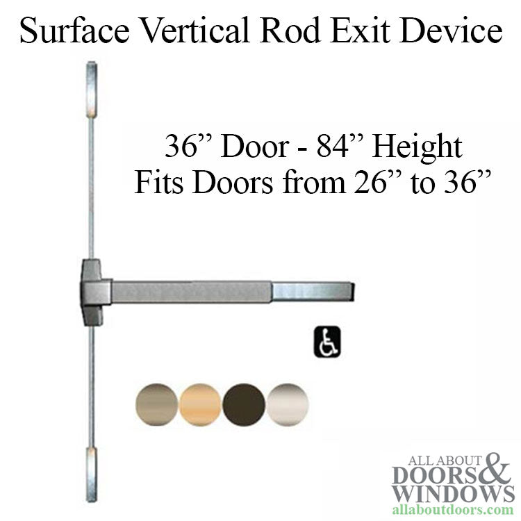 Surface Mount Vertical Rod Exit Device, 36