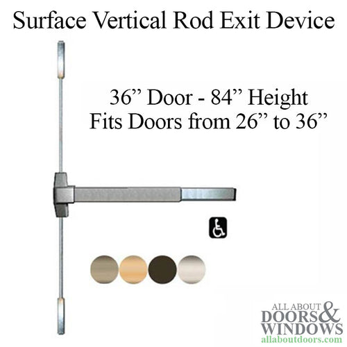 Surface Mount Vertical Rod Exit Device, 36