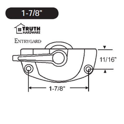 Sash Lock, 1-7/8in., Offset screws - Choose Color - Sash Lock, 1-7/8in., Offset screws - Choose Color