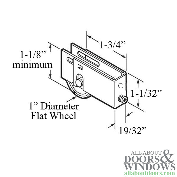 Capitol 930 Patio Door Roller 1 inch Steel Wheel With Steel Housing Sliding Patio Door Roller - Capitol 930 Patio Door Roller 1 inch Steel Wheel With Steel Housing Sliding Patio Door Roller