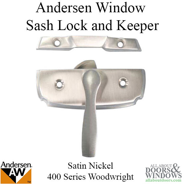 Andersen Woodwright Double Hung Windows Sash Lock & Keeper Set - Brushed/Satin Nickel - Andersen Woodwright Double Hung Windows Sash Lock & Keeper Set - Brushed/Satin Nickel