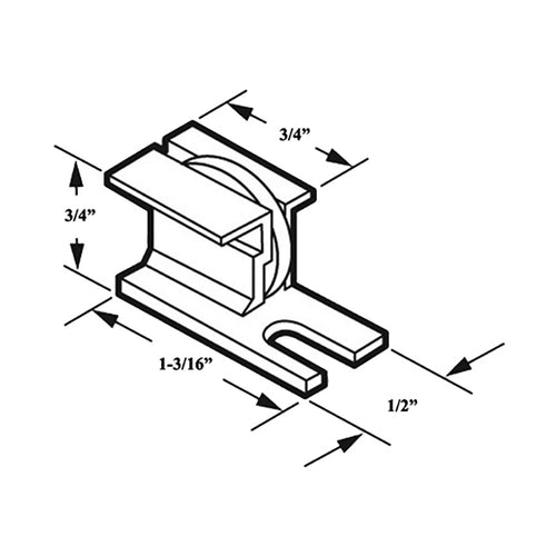 Sliding Door Nylon Roller with 0.75 Inch Nylon Wheel Diameter - Sliding Door Nylon Roller with 0.75 Inch Nylon Wheel Diameter