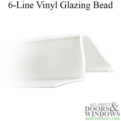 Vinyl Glazing Bead, 6 Line Shape, 6' - Choose Color - Vinyl Glazing Bead, 6 Line Shape, 6' - Choose Color