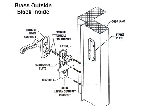 Georgian Storm Door Lever Handle Set with Deadbolt - Georgian Storm Door Lever Handle Set with Deadbolt