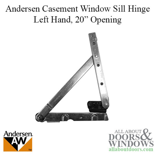 20 Inch Andersen Casement Hinge, Sill/Bottom, Left Hand - Limited Stock