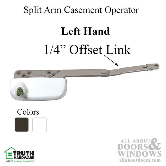 Truth Ellipse Split Arm Casement Operator, 1/4" Offset Link, Left Hand