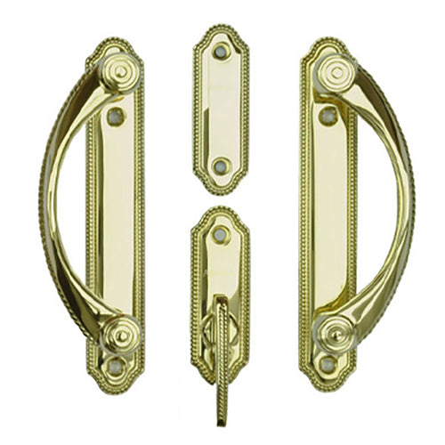 Andersen Frenchwood Gliding Door Trim Whitmore, 2 Panel Interior & Exterior - Polished Brass - Andersen Frenchwood Gliding Door Trim Whitmore, 2 Panel Interior & Exterior - Polished Brass