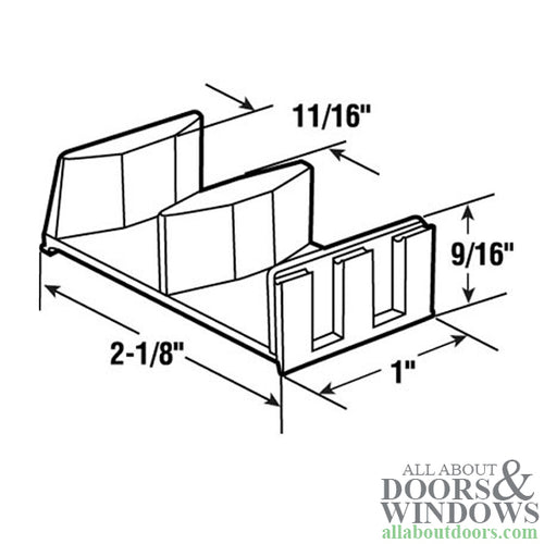 Bottom Guide, 5/8 Opening - Nylon - Shower Door- 2 Pack - Bottom Guide, 5/8 Opening - Nylon - Shower Door- 2 Pack