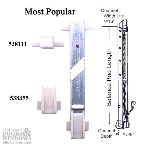 1/2 Inch Channel Balance (5/8 wide x 9/16 deep) w/shoes non-tilt - 1/2 Inch Channel Balance (5/8 wide x 9/16 deep) w/shoes non-tilt