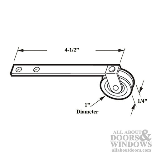 Straight Spring Tension Roller Assembly with 1 Inch Steel Wheel for Sliding Screen Door - Straight Spring Tension Roller Assembly with 1 Inch Steel Wheel for Sliding Screen Door