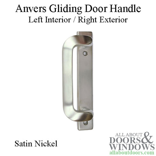 Andersen Left Interior/Right Exterior Gliding Door Handle - Anvers - Satin Nickel