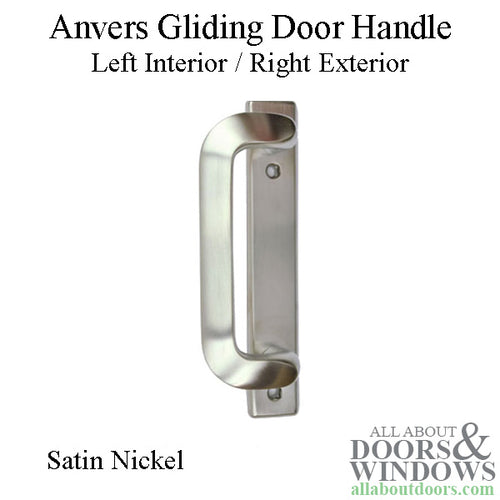 Andersen Left Interior/Right Exterior Gliding Door Handle - Anvers - Satin Nickel - Andersen Left Interior/Right Exterior Gliding Door Handle - Anvers - Satin Nickel