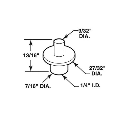 Pin Cap / Guide, 1/4 I.D., Nylon - Black - Choose Quantity (4-Pack or 25-Pack) - Pin Cap / Guide, 1/4 I.D., Nylon - Black - Choose Quantity (4-Pack or 25-Pack)
