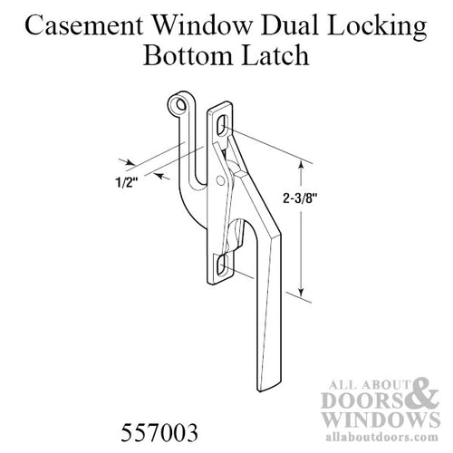 Casement Window Bottom Locking Handle, Tie Bar, 2-3/8 Inch Screw Spacing - Chestnut Bronze - Casement Window Bottom Locking Handle, Tie Bar, 2-3/8 Inch Screw Spacing - Chestnut Bronze