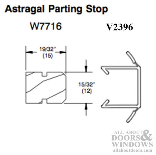 V2396 Head Jamb Frame Weatherstrip, Beige, 104.386