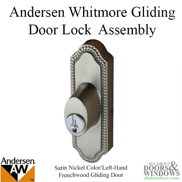 Andersen Frenchwood Gliding Door Keyed Lock - Left-Handed - Satin Nickel Finish - Andersen Frenchwood Gliding Door Keyed Lock - Left-Handed - Satin Nickel Finish