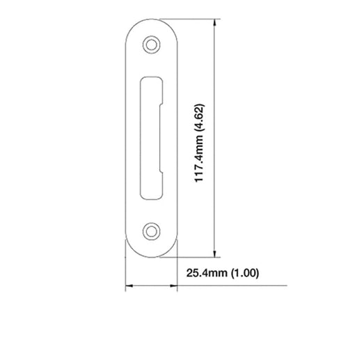 Strike Plate, PT0003N, Radius Tongue 1.00 x 4.62- Oil-Rubbbed Brass - Strike Plate, PT0003N, Radius Tongue 1.00 x 4.62- Oil-Rubbbed Brass