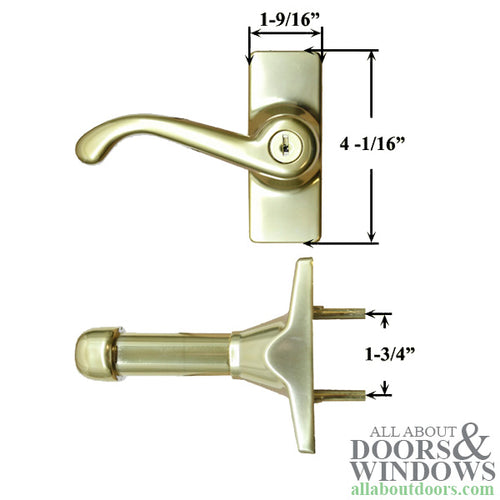 Complete Handle Set, Lever, Keyed - Polished Brass - Complete Handle Set, Lever, Keyed - Polished Brass