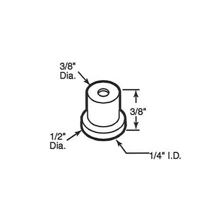 Closet Door Pin Cap Guide 0.25 Inch Diameter Nylon - Closet Door Pin Cap Guide 0.25 Inch Diameter Nylon