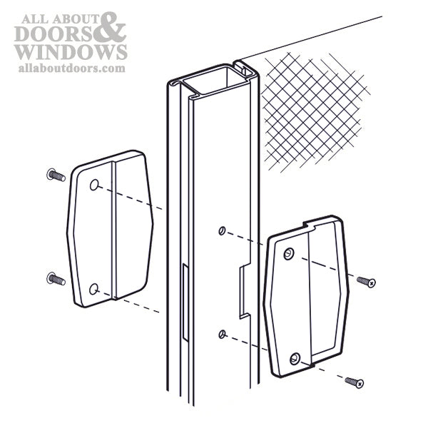 Non-Handed Latch & Pull Handle Set for Sliding Screen Door - Black - Non-Handed Latch & Pull Handle Set for Sliding Screen Door - Black