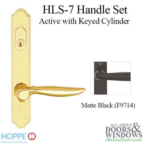 HOPPE HLS7 Handle Set with Toronto Lever Keyed Active Matte Black - HOPPE HLS7 Handle Set with Toronto Lever Keyed Active Matte Black