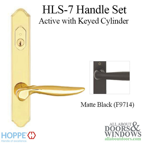 HOPPE HLS7 Handle Set with Toronto Lever Keyed Active Matte Black - HOPPE HLS7 Handle Set with Toronto Lever Keyed Active Matte Black