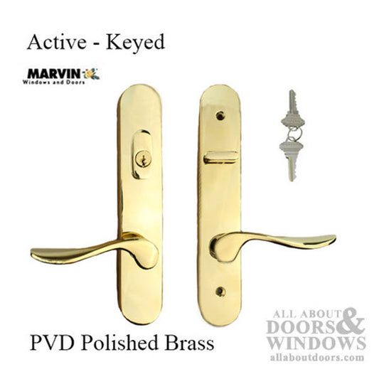 Marvin Active Keyed Trimset with interior thumbturn - PVD Brass