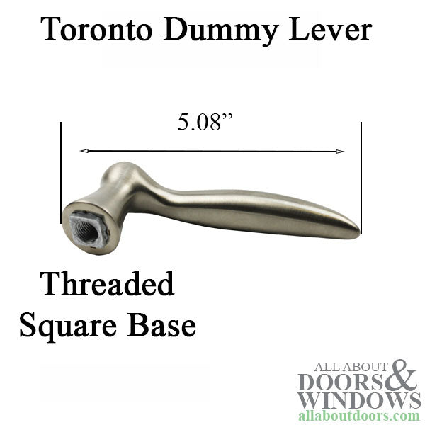Hoppe Toronto Dummy Lever with Square base and Hole, Right Hand - Satin Nickel - Hoppe Toronto Dummy Lever with Square base and Hole, Right Hand - Satin Nickel