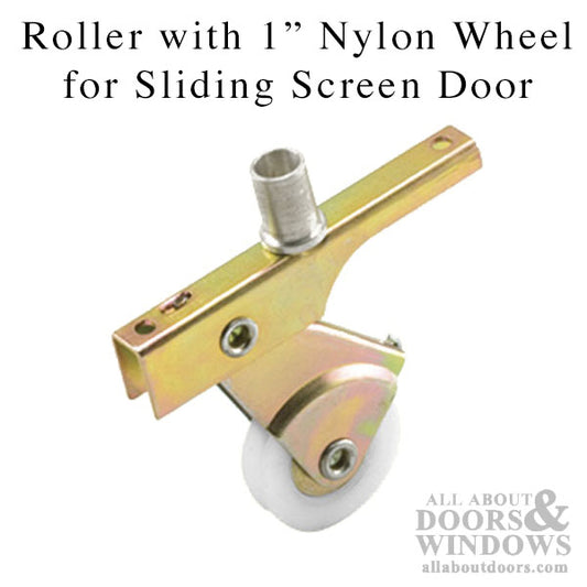 Roller Assembly with 1 Inch Nylon Wheel for Sliding Screen Door