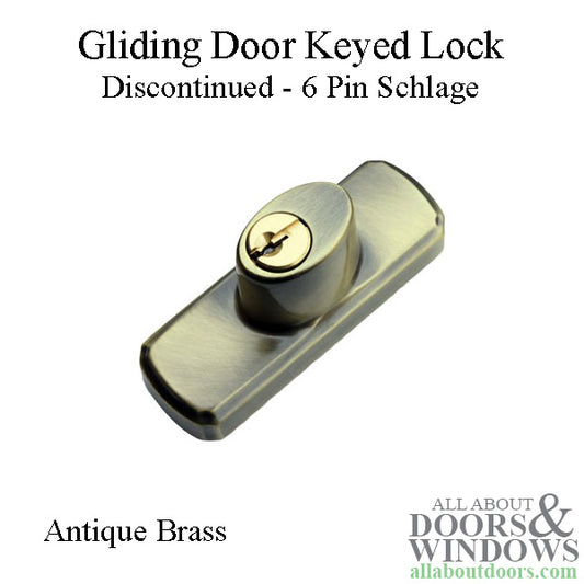 Keyed Lock, Andersen PS / FWG  Gliding Door - Antique Brass