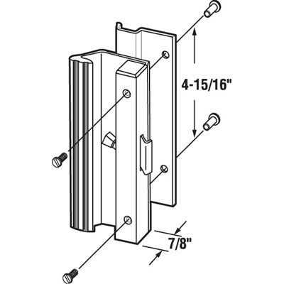 Discontinued - Handle Set - Sliding Patio Door, Extruded Aluminum - Low Profile Clamp Style - Discontinued - Handle Set - Sliding Patio Door, Extruded Aluminum - Low Profile Clamp Style