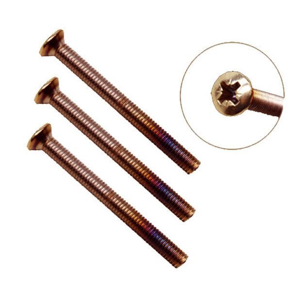 Backplate Screws M5 x 65mm for 2.25 Inch Thick Doors Antique Brass - Backplate Screws M5 x 65mm for 2.25 Inch Thick Doors Antique Brass