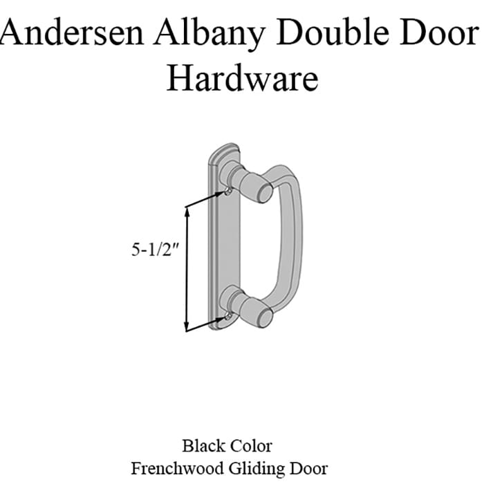 Andersen Frenchwood Gliding Door Trim Hardware, Albany, 4 Panel Interior and Exterior  - Black - Andersen Frenchwood Gliding Door Trim Hardware, Albany, 4 Panel Interior and Exterior  - Black