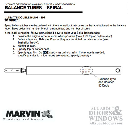 Marvin Next Generation (NG)  round tube Spiral Balance - Marvin Next Generation (NG)  round tube Spiral Balance