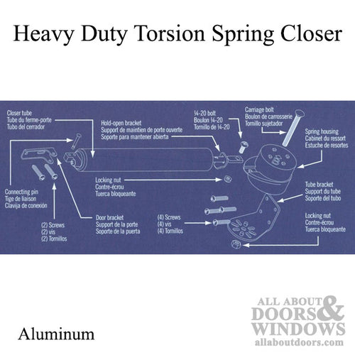 Deluxe Heavy Duty Storm Door Closer with Torison Spring - Deluxe Heavy Duty Storm Door Closer with Torison Spring