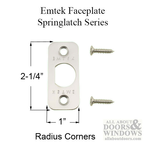 Springlatch Faceplate with Radius Corner - PB - Springlatch Faceplate with Radius Corner - PB
