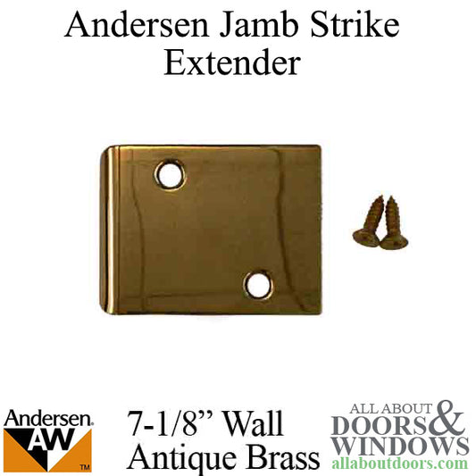 Andersen Jamb Strike Extender, 3" - Antique Brass