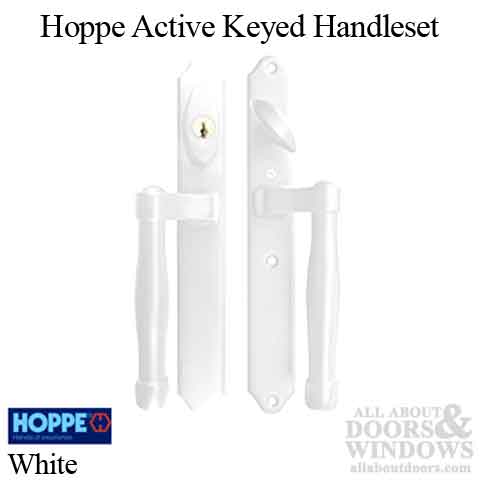 HOPPE HLS 9000 Sliding Door Handle Set Active Keyed Outside White - HOPPE HLS 9000 Sliding Door Handle Set Active Keyed Outside White