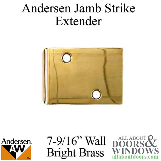 Andersen Jamb Strike Extender, 3-1/2" - Bright Brass